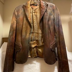 Vintage Y2K Italian Leather Jacket sized S (EU 42, US 4)